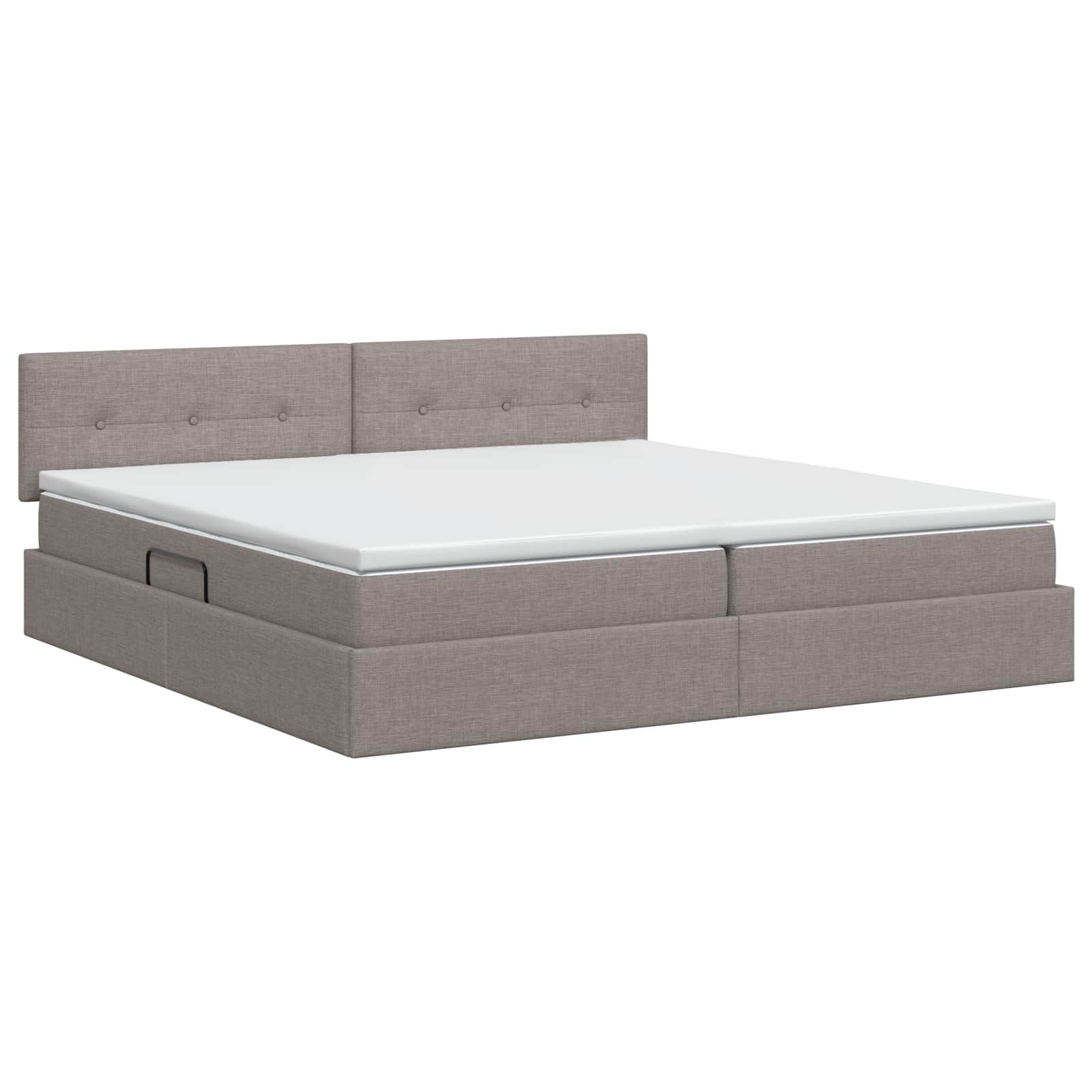 Κρεβάτι με αποθηκευτικό χώρο και στρώμα Taupe 200 x 200 cm - Pakobazaar