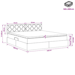 Κρεβάτι με αποθηκευτικό χώρο και στρώμα Taupe 140 x 200 cm