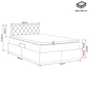 Κρεβάτι Αποθήκης με κεφαλάρι Ροζ 120 x 190 cm Βελούδο
