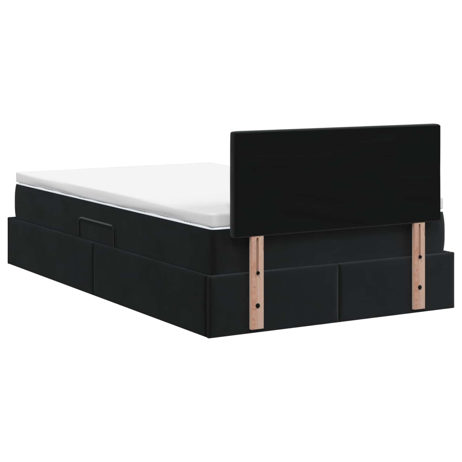 Κρεβάτι Αποθήκης με κεφαλάρι Μαύρο 120 x 200 cm Βελούδο - Pakobazaar