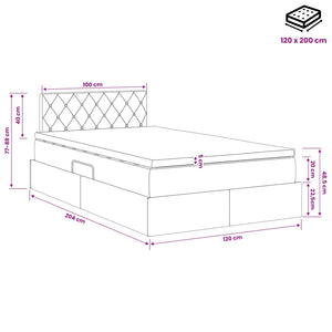 Κρεβάτι Αποθήκης με κεφαλάρι Ροζ 120 x 200 cm Βελούδο - Pakobazaar