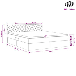 Κρεβάτι Αποθήκης με κεφαλάρι Ροζ 140 x 200 cm Βελούδο