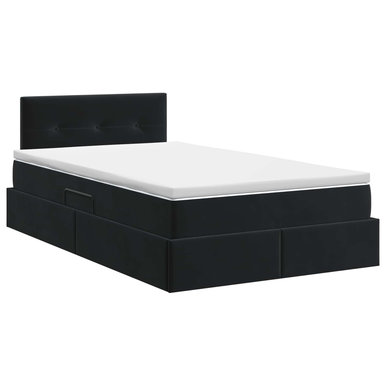 Κρεβάτι Αποθήκης με κεφαλάρι Μαύρο 120 x 200 cm Βελούδο