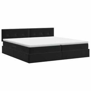 Κρεβάτι Αποθήκης με κεφαλάρι Μαύρο 200 x 200 cm Βελούδο - Pakobazaar