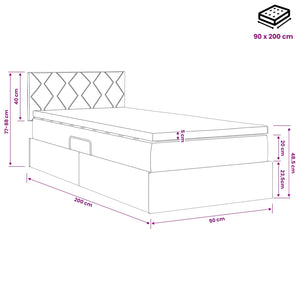 Κρεβάτι Αποθήκης με κεφαλάρι Ροζ 90 x 200 cm Βελούδο - Pakobazaar
