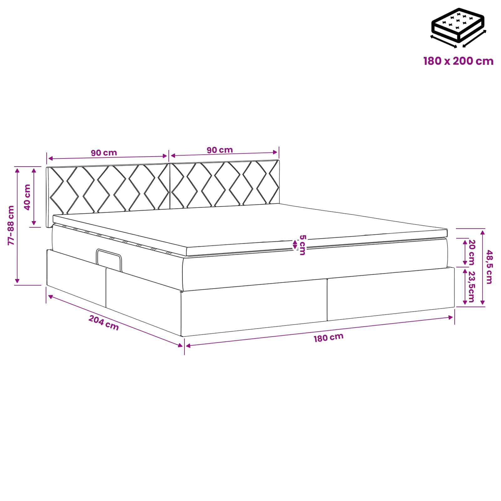 Κρεβάτι Αποθήκης Σκούρο Πράσινο 180 x 200 cm Βελούδο