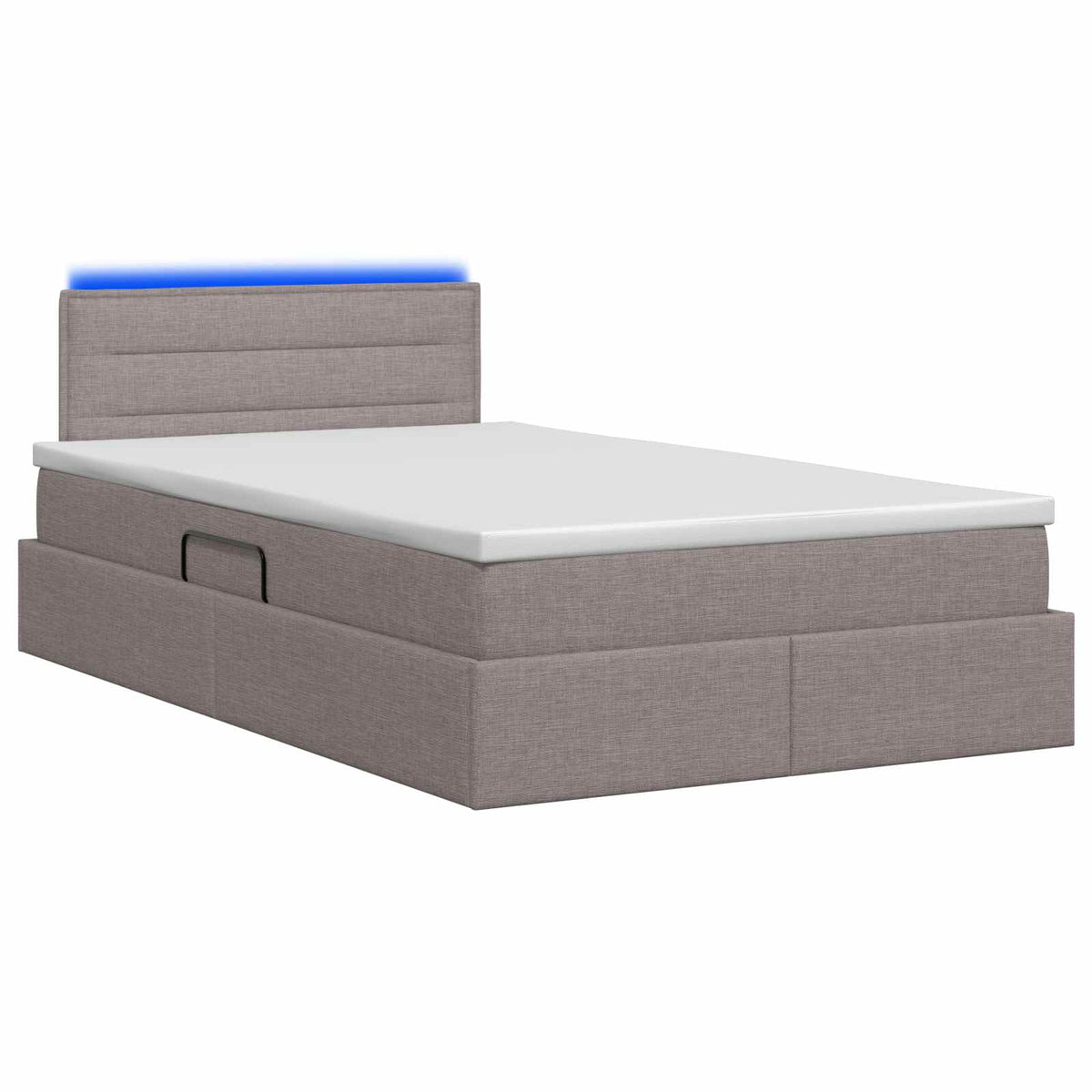 LED Κρεβάτι αποθήκευσης με στρώμα Taupe 120 x 190 cm Ύφασμα