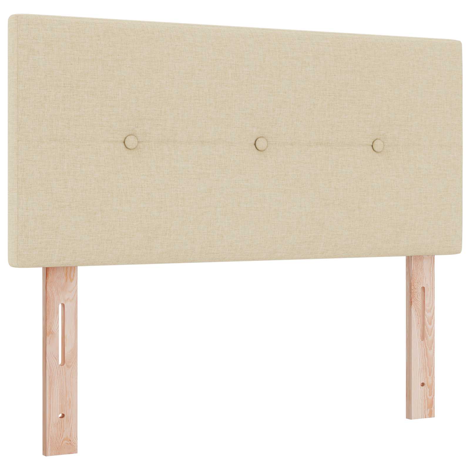 LED Κρεβάτι αποθήκευσης με στρώμα Κρεμ 90 x 190 cm Ύφασμα - Pakobazaar