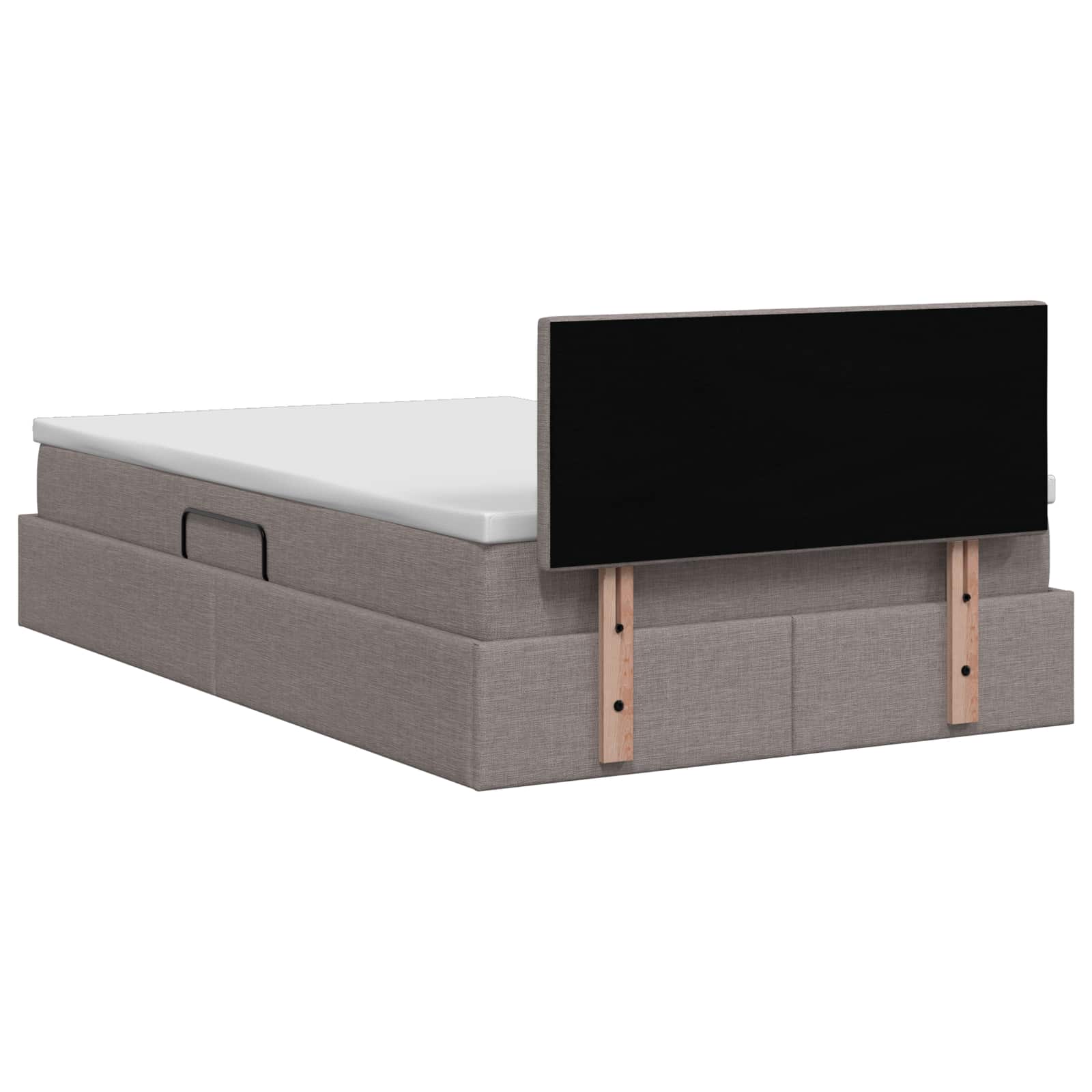 LED Κρεβάτι αποθήκευσης με στρώμα Taupe 120 x 190 cm Ύφασμα