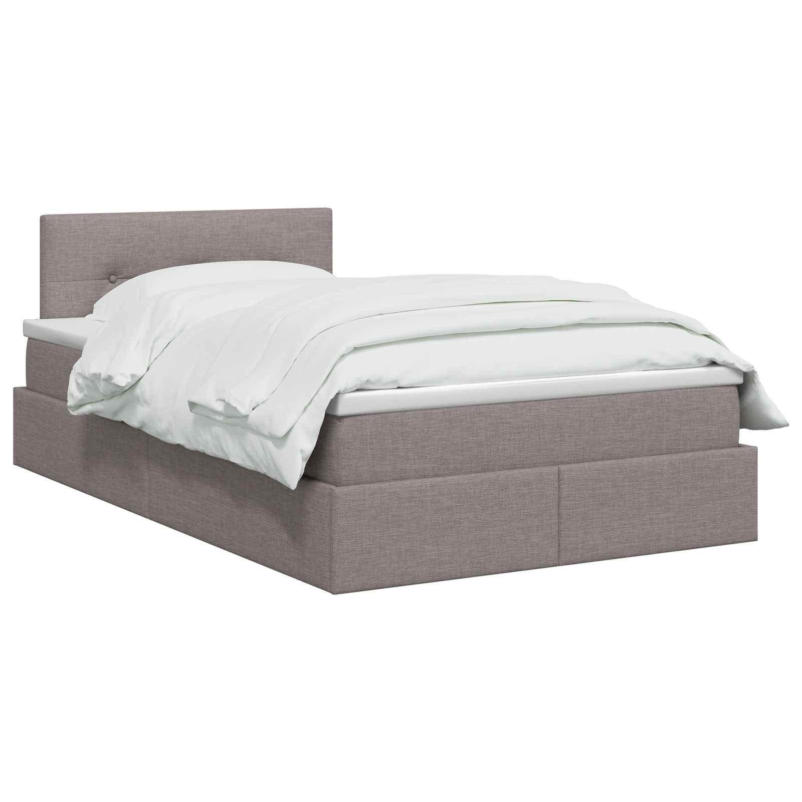 LED Κρεβάτι αποθήκευσης με στρώμα Taupe 120 x 190 cm Ύφασμα