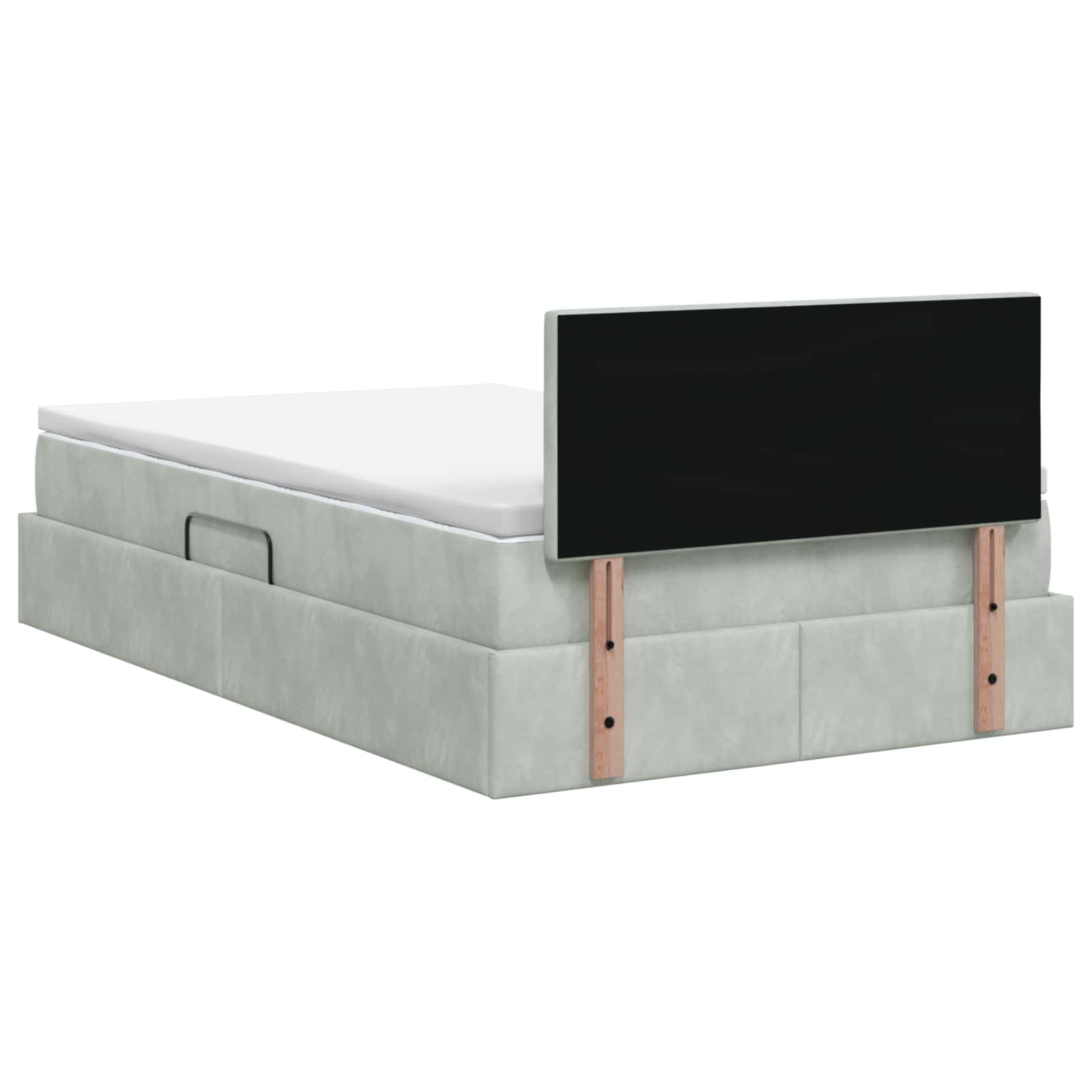 LED Κρεβάτι αποθήκευσης με στρώμα Ανοιχτό γκρι 120 x 200 cm - Pakobazaar