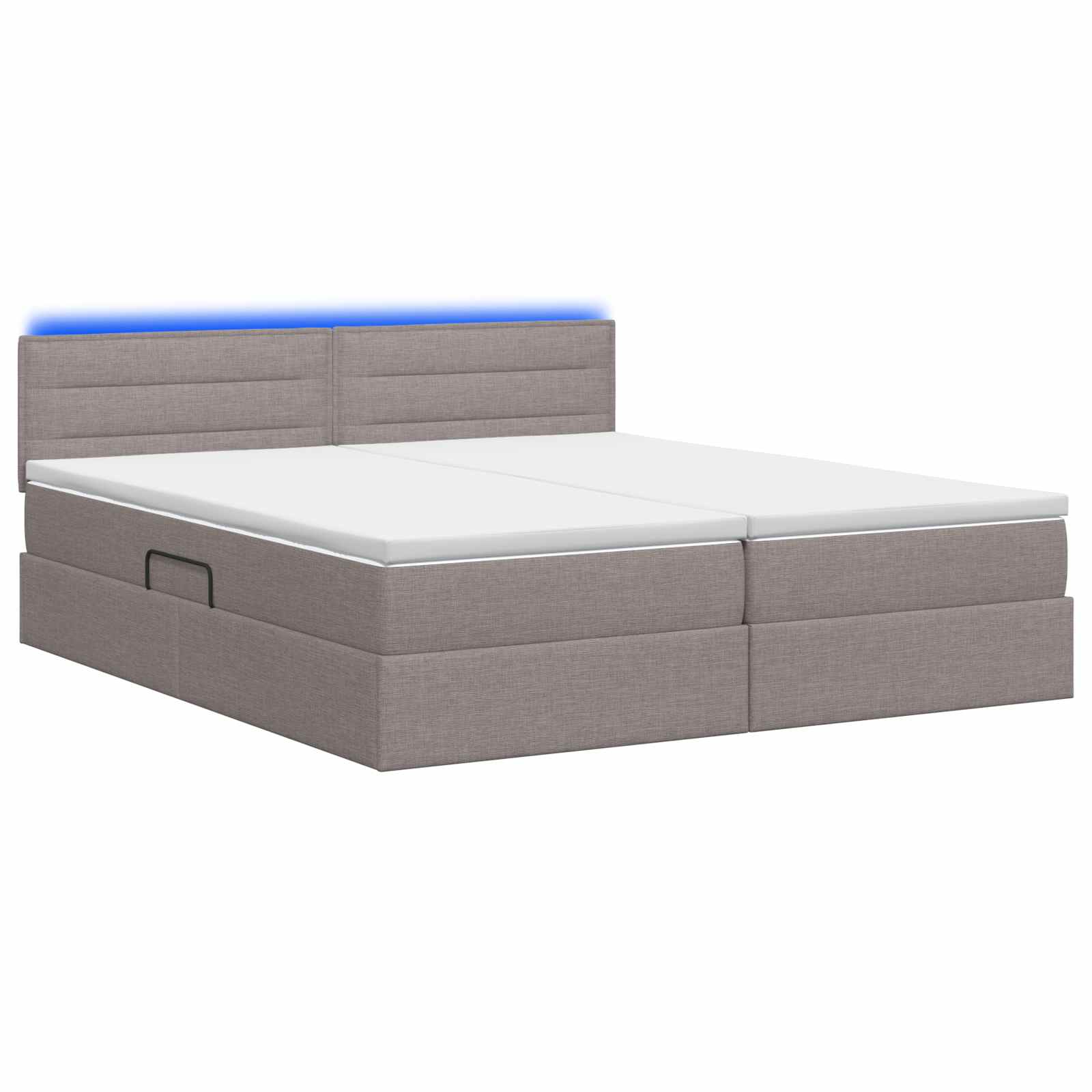LED Κρεβάτι αποθήκευσης με στρώμα Taupe 180 x 200 cm Ύφασμα - Pakobazaar