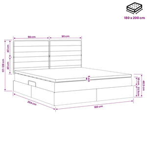 Κρεβάτι με αποθηκευτικό χώρο και στρώμα Taupe 180 x 200 cm - Pakobazaar