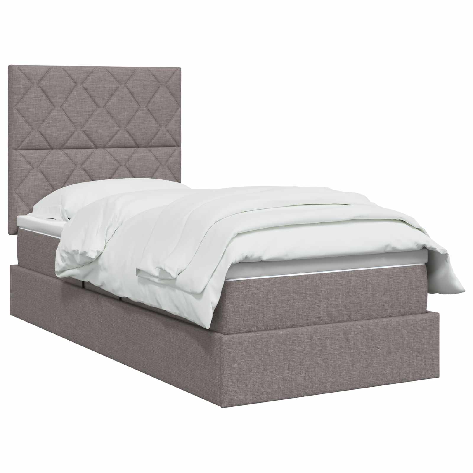 Κρεβάτι με αποθηκευτικό χώρο και στρώμα Taupe 90 x 200 cm