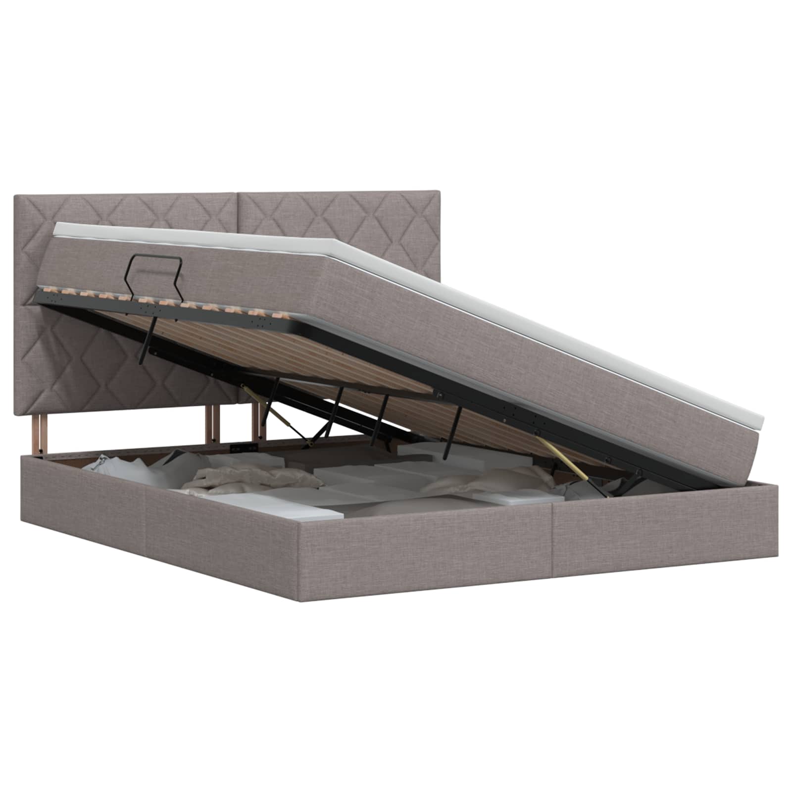 Κρεβάτι με αποθηκευτικό χώρο και στρώμα Taupe 140 x 200 cm