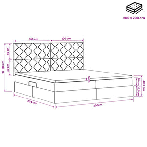 Κρεβάτι με αποθηκευτικό χώρο και στρώμα Taupe 200 x 200 cm - Pakobazaar