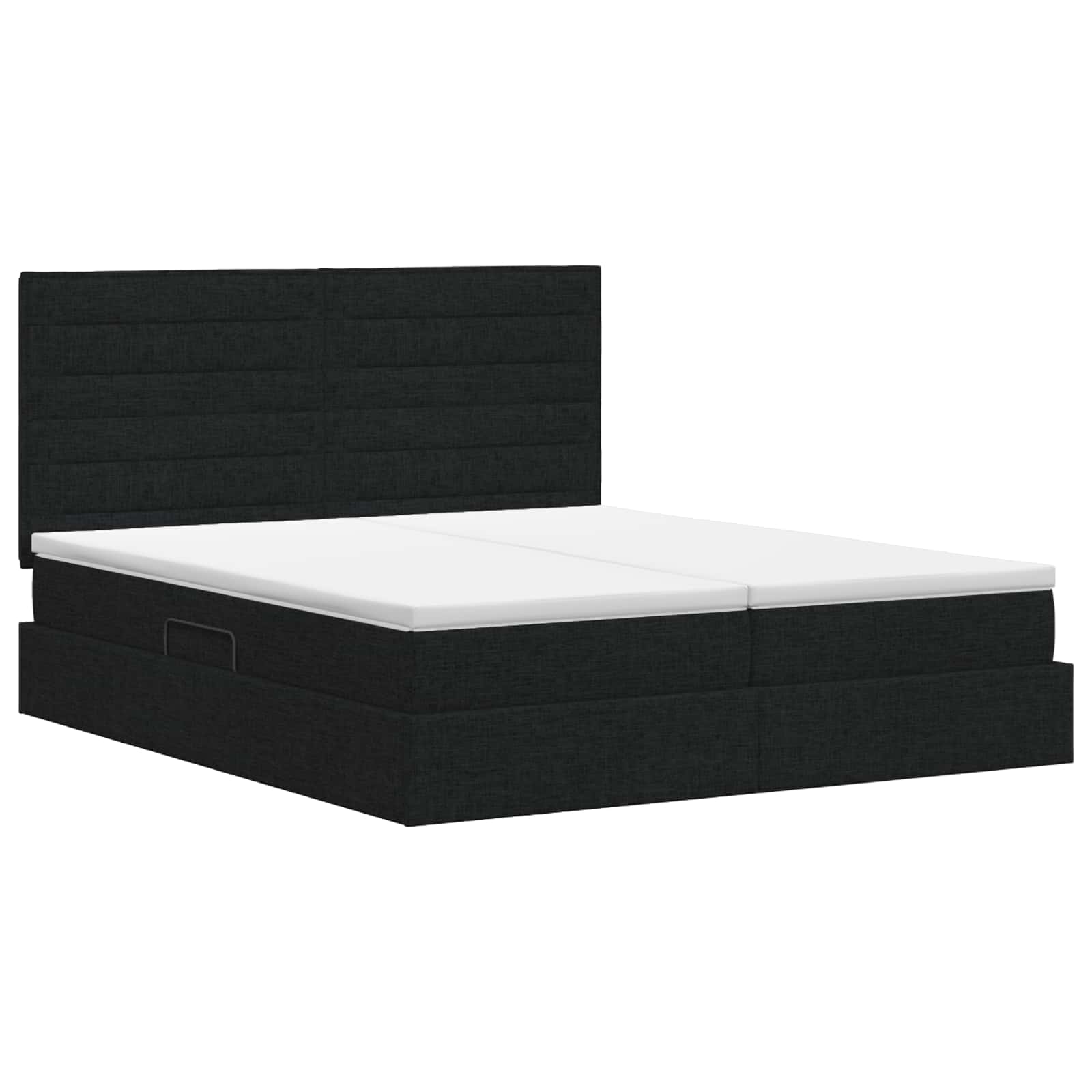 Κρεβάτι Αποθήκης με κεφαλάρι Μαύρο 180 x 200 cm Ύφασμα