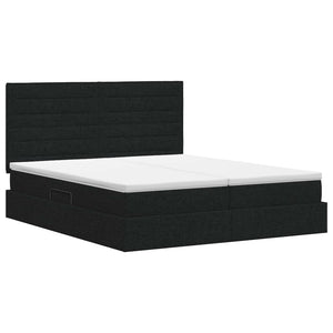 Κρεβάτι Αποθήκης με κεφαλάρι Μαύρο 180 x 200 cm Ύφασμα