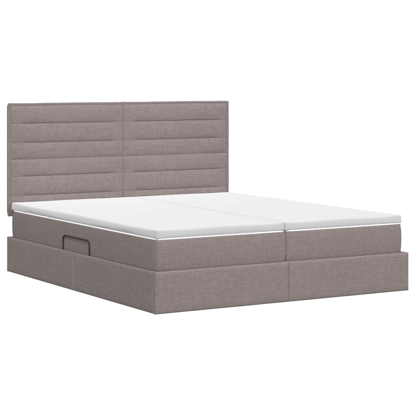 Κρεβάτι Αποθήκης με κεφαλάρι Taupe 200 x 200 cm Ύφασμα - Pakobazaar