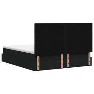 Κρεβάτι Αποθήκης με κεφαλάρι Μαύρο 180 x 200 cm Ύφασμα - Pakobazaar