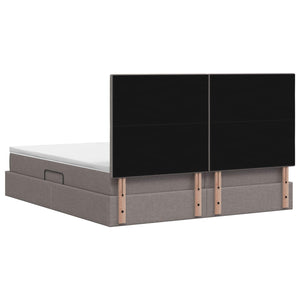 Κρεβάτι Αποθήκης με κεφαλάρι Taupe 180 x 200 cm Ύφασμα - Pakobazaar