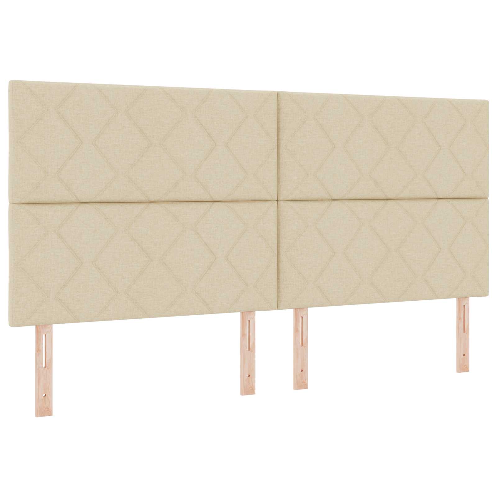 Κρεβάτι Αποθήκης με κεφαλάρι Κρεμ 200 x 200 cm Ύφασμα
