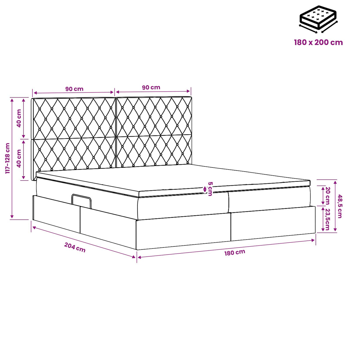 Κρεβάτι Αποθήκης Σκούρο Πράσινο 180 x 200 cm Βελούδο - Pakobazaar