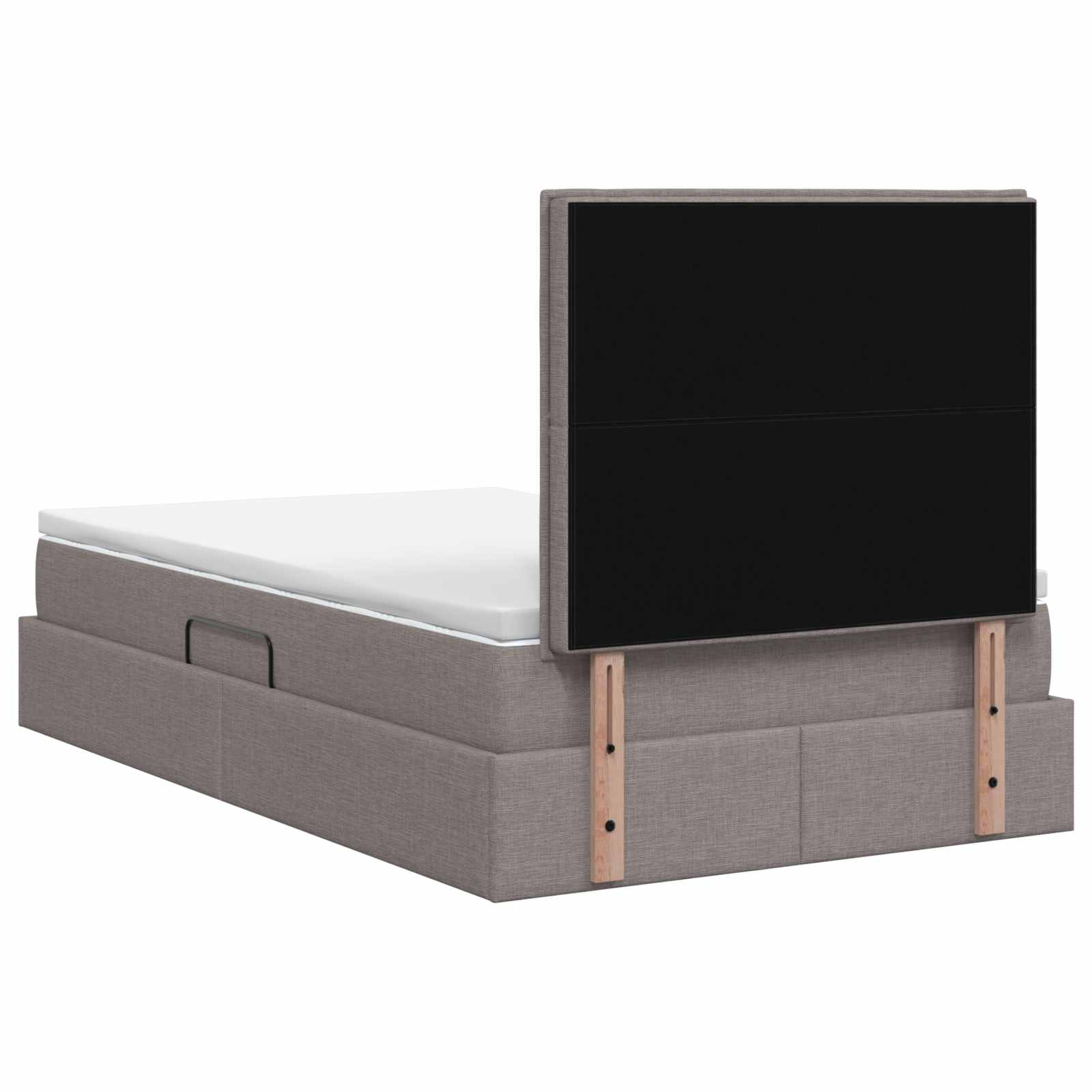 LED Κρεβάτι αποθήκευσης με στρώμα Taupe 120 x 190 cm Ύφασμα - Pakobazaar