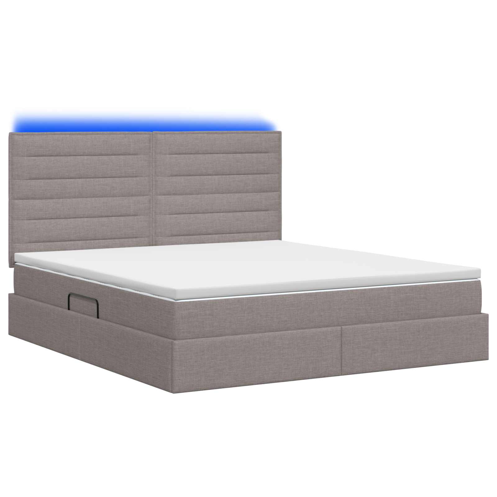LED Κρεβάτι αποθήκευσης με στρώμα Taupe 140 x 190 cm Ύφασμα - Pakobazaar