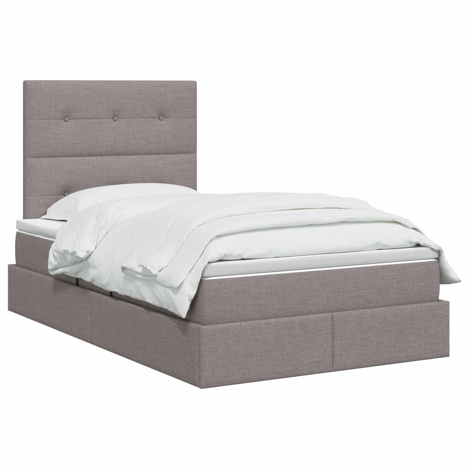 LED Κρεβάτι αποθήκευσης με στρώμα Taupe 120 x 190 cm Ύφασμα - Pakobazaar