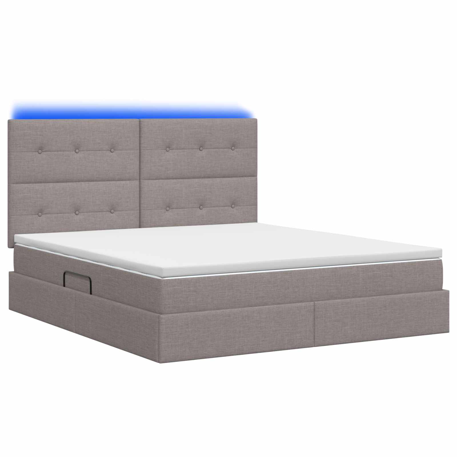 LED Κρεβάτι αποθήκευσης με στρώμα Taupe 140 x 190 cm Ύφασμα