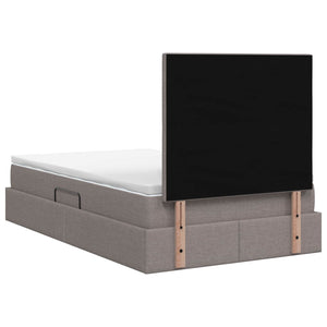 LED Κρεβάτι αποθήκευσης με στρώμα Taupe 120 x 190 cm Ύφασμα