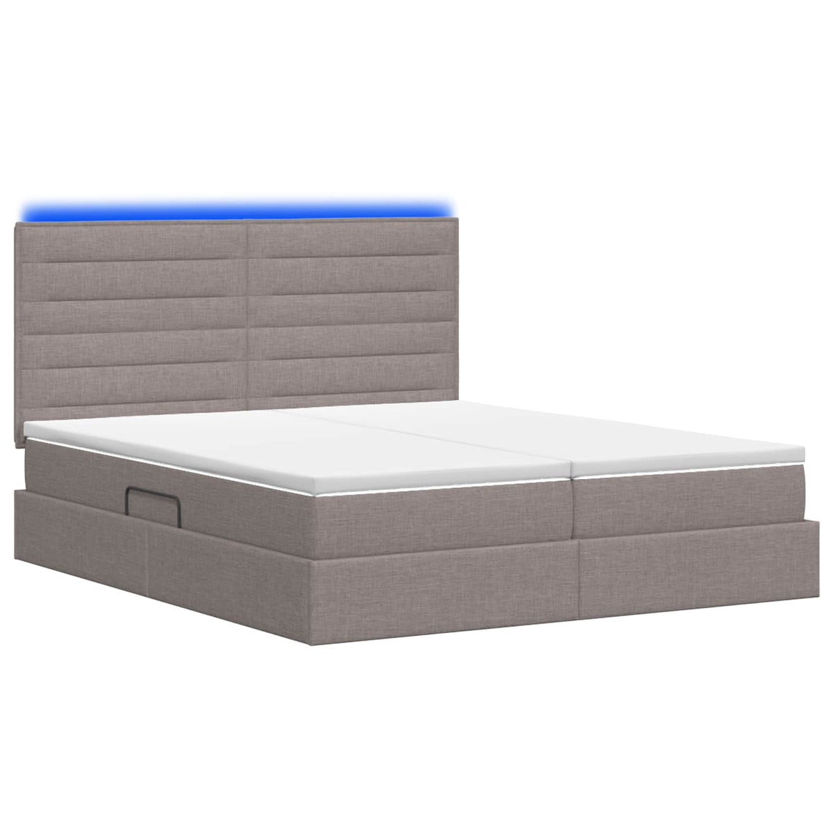 LED Κρεβάτι αποθήκευσης με στρώμα Taupe 180 x 200 cm Ύφασμα