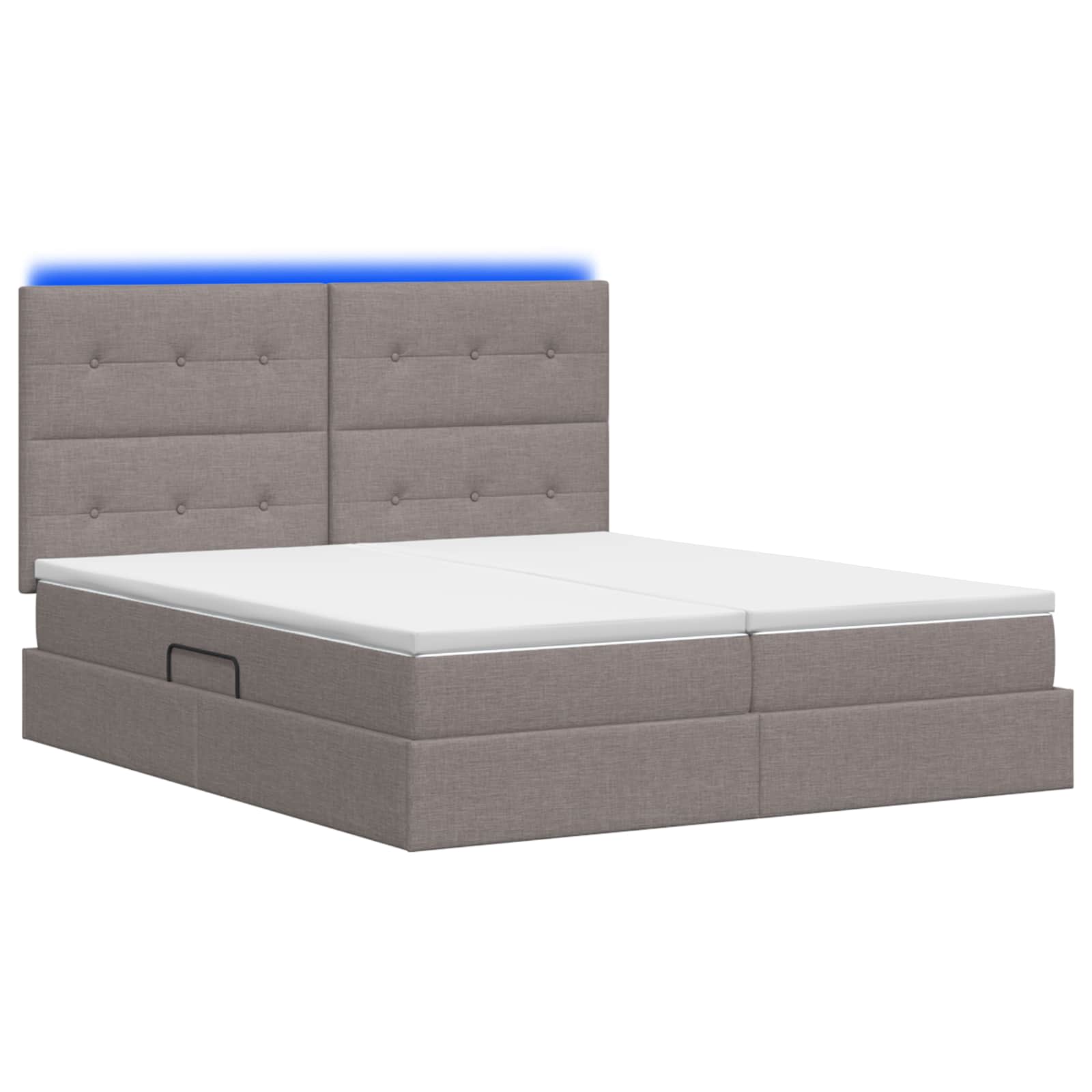 LED Κρεβάτι αποθήκευσης με στρώμα Taupe 180 x 200 cm Ύφασμα - Pakobazaar