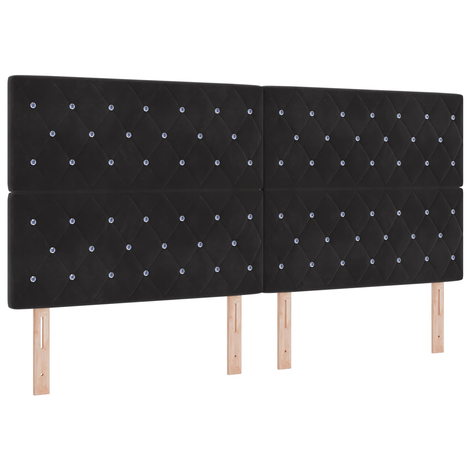 LED Κρεβάτι αποθήκευσης με στρώμα Μαύρο 200 x 200 cm Βελούδο - Pakobazaar
