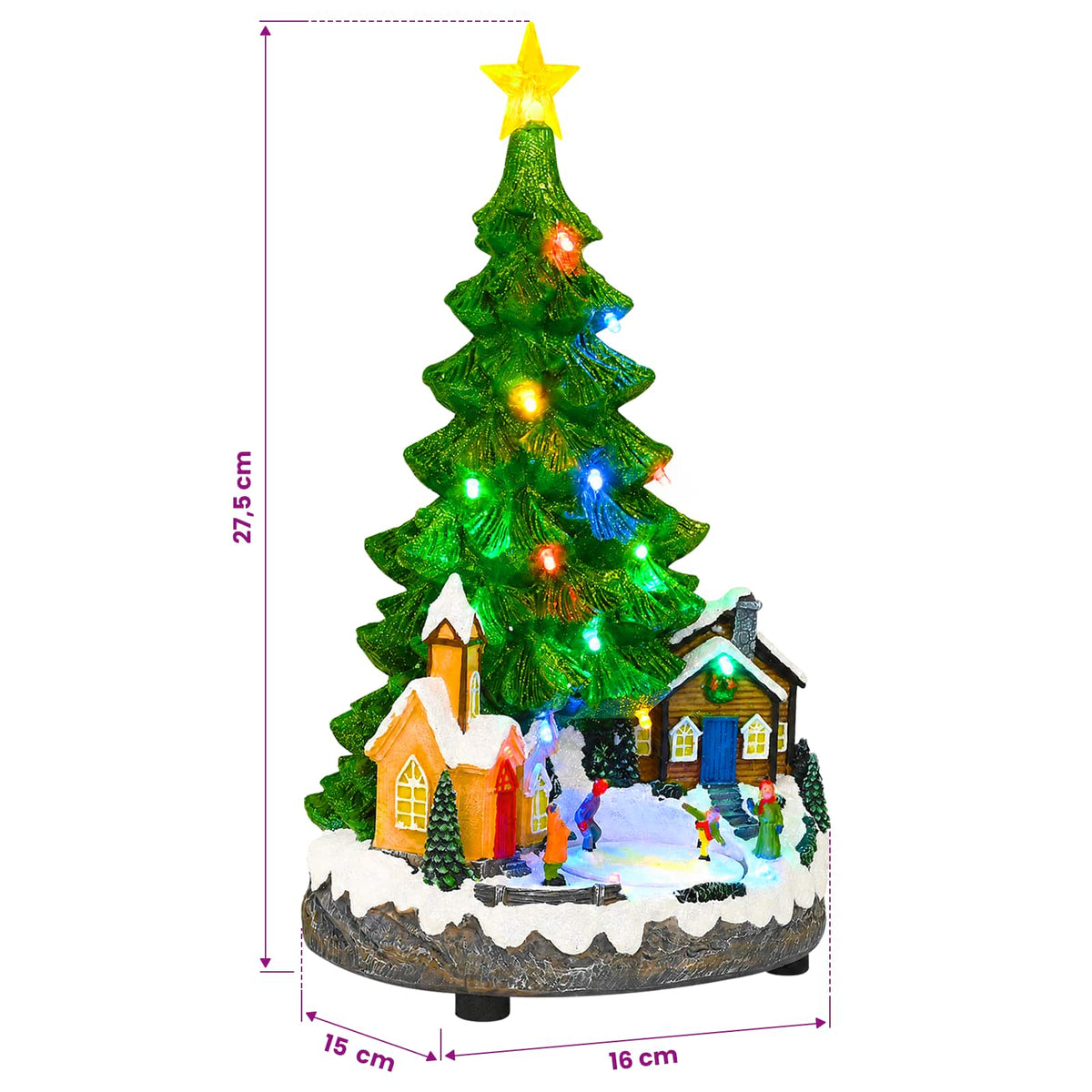 Μουσικό χριστουγεννιάτικο δέντρο SALO 16 x 15 x 27,5 cm Ρετσίνι