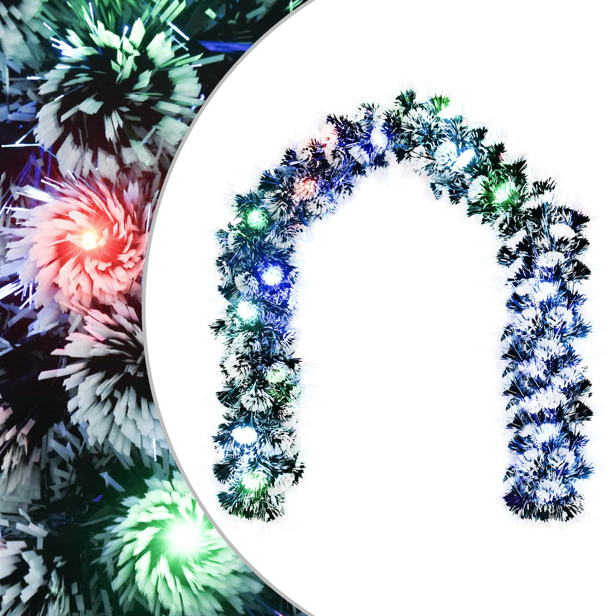 Χριστουγεννιάτικη στεφάνη 200 cm 16 LED Πολύχρωμο PET
