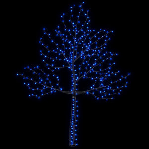 LED χριστουγεννιάτικο δέντρο τοίχου 210 εκ. 312 LED Μπλε Ατσάλι - Pakobazaar