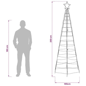 LED Χριστουγεννιάτικο Δέντρο 250 εκ. 300 LED Πολύχρωμο Ατσάλι - Pakobazaar