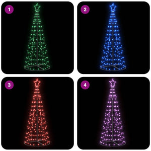 LED Χριστουγεννιάτικο Δέντρο 180 εκ. 168 LED RGB Ατσάλι RGB