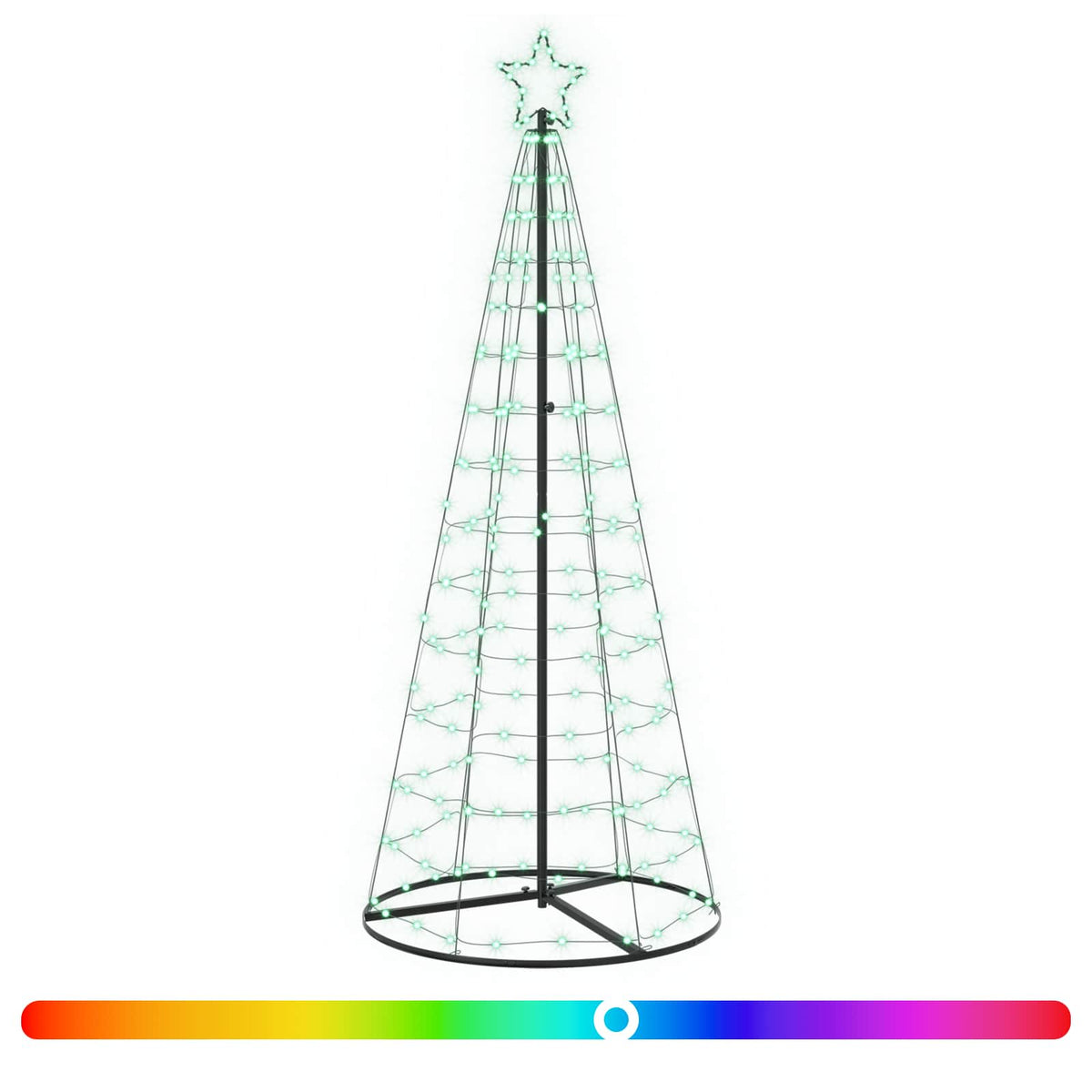 LED Χριστουγεννιάτικο Δέντρο 180 εκ. 168 LED RGB Ατσάλι RGB