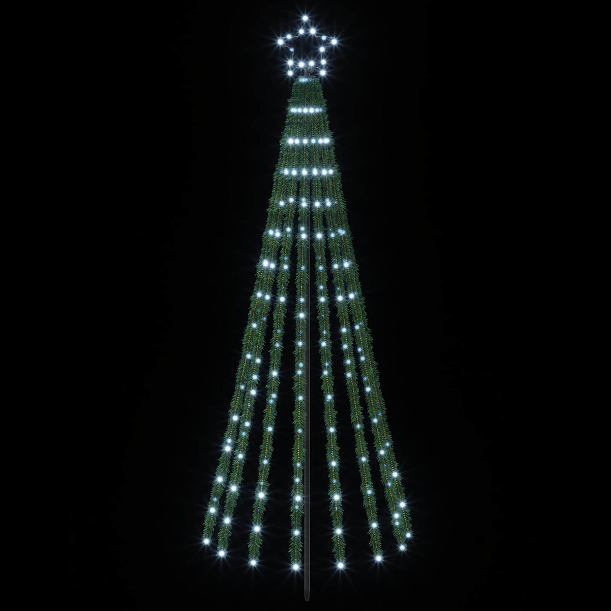 LED Χριστουγεννιάτικο Δέντρο 180 εκ. 255 LED Ψυχρό λευκό Ατσάλι - Pakobazaar