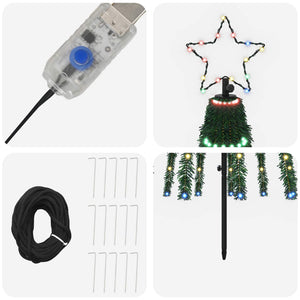 LED Χριστουγεννιάτικο Δέντρο 180 εκ. 255 LED Πολύχρωμο Ατσάλι