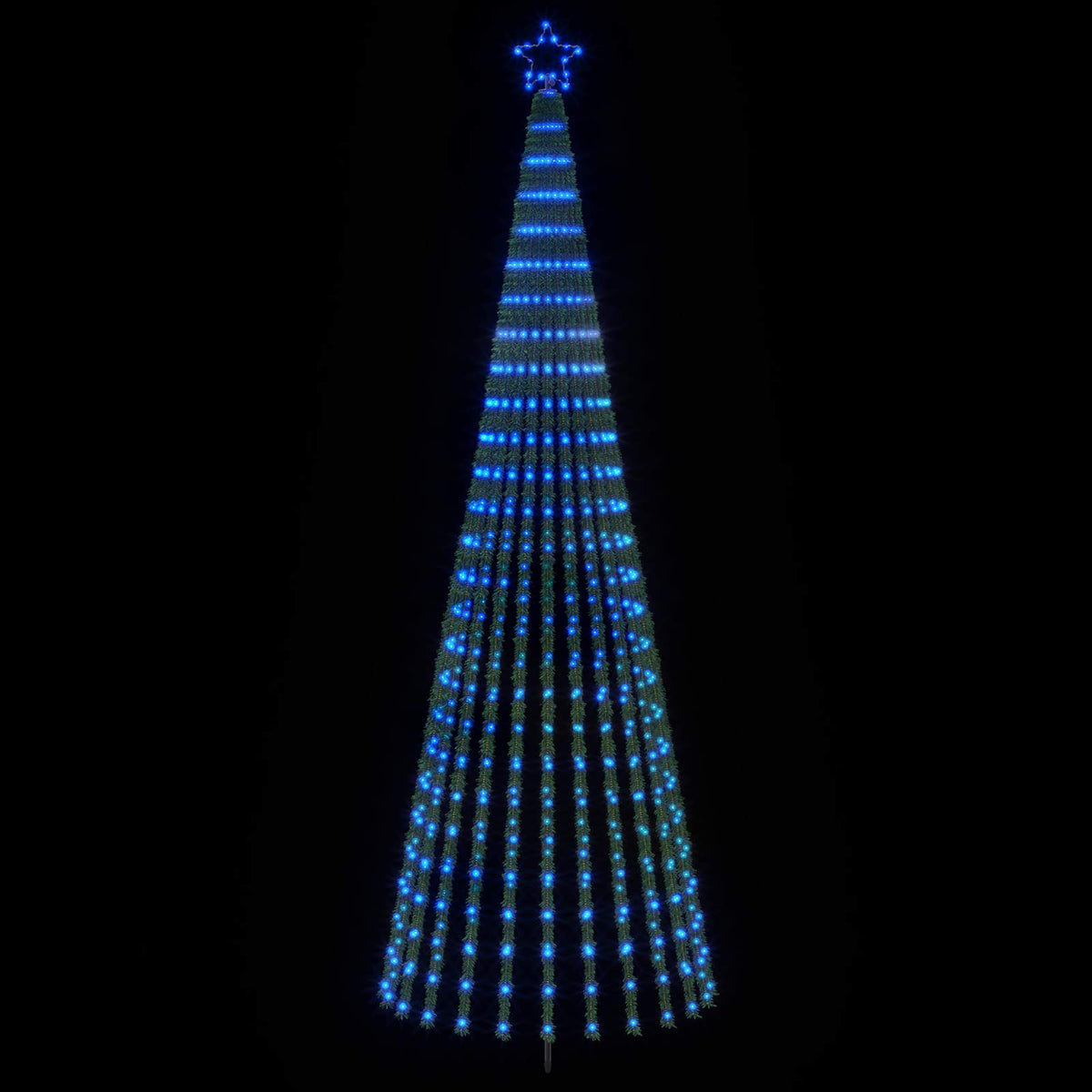 LED Χριστουγεννιάτικο Δέντρο 300 εκ. 668 LED Μπλε Ατσάλι Μαύρο