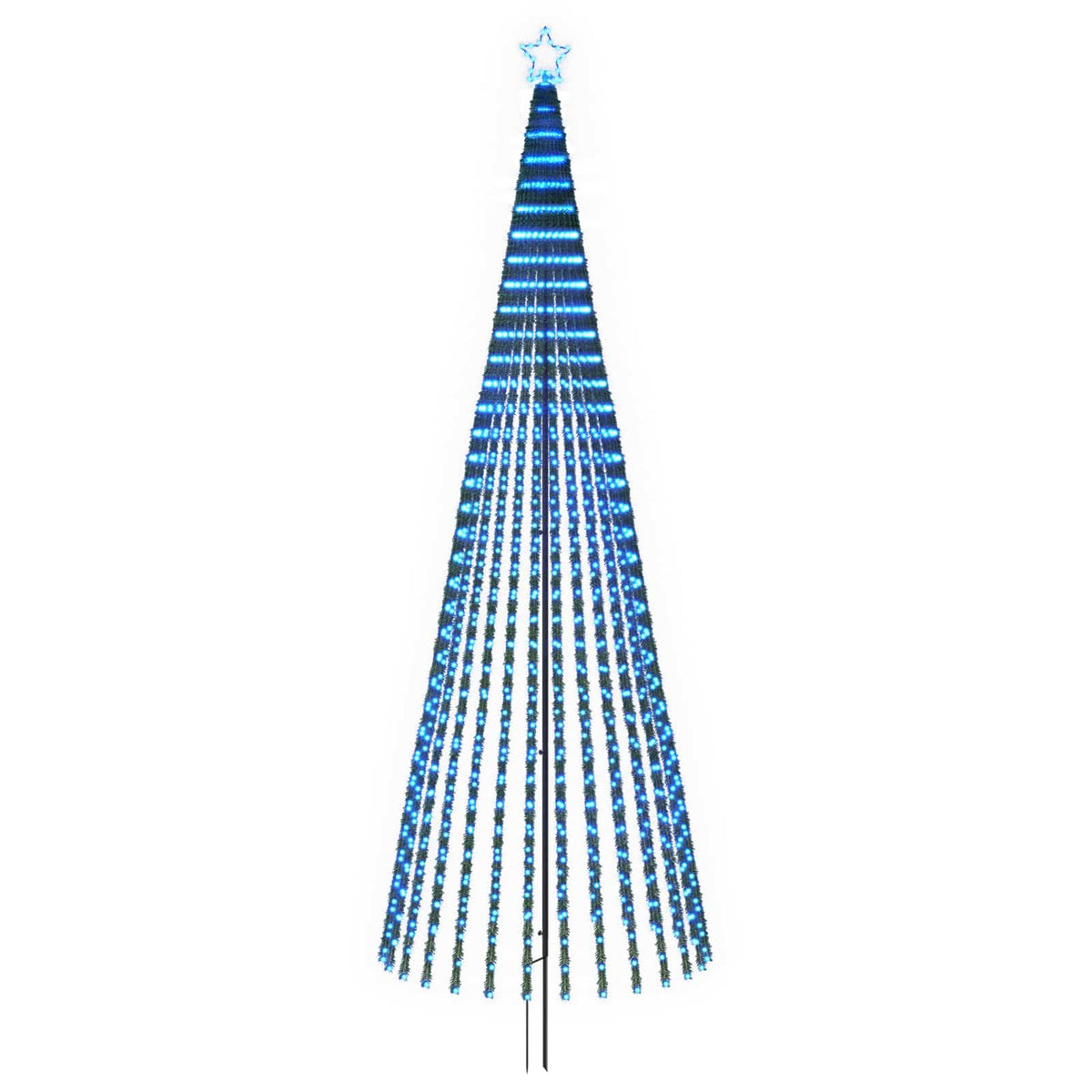 LED Χριστουγεννιάτικο Δέντρο 400 εκ. 1028 LED Μπλε Ατσάλι Μαύρο