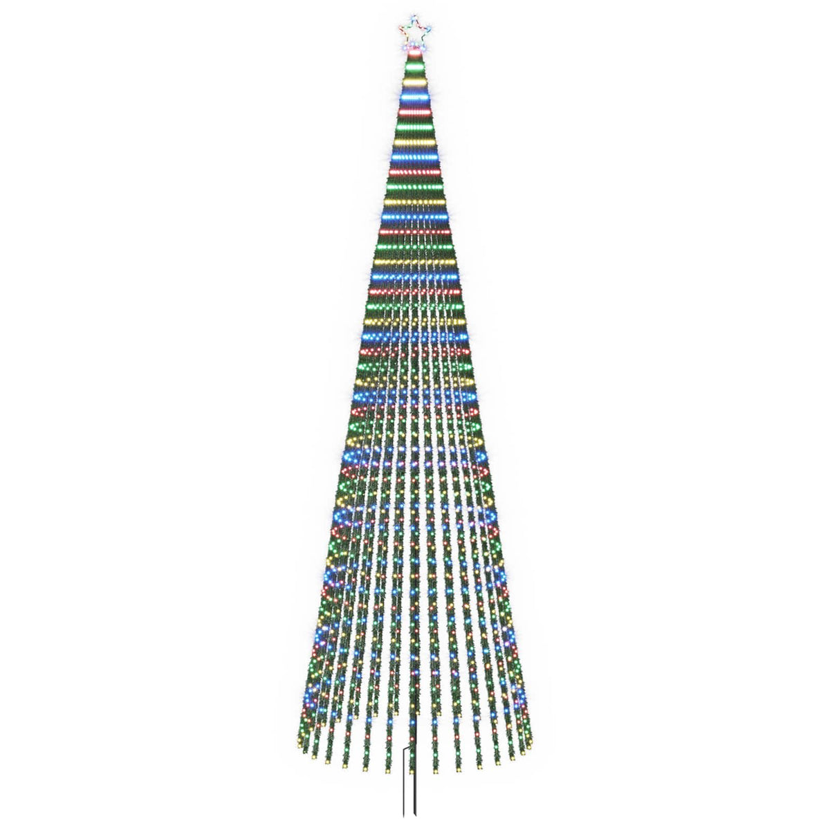 LED Χριστουγεννιάτικο Δέντρο 500 εκ. 1524 LED Πολύχρωμο Ατσάλι