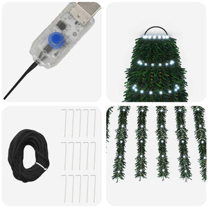 LED Χριστουγεννιάτικο Δέντρο 150 εκ. 240 LED Ψυχρό λευκό Ατσάλι - Pakobazaar