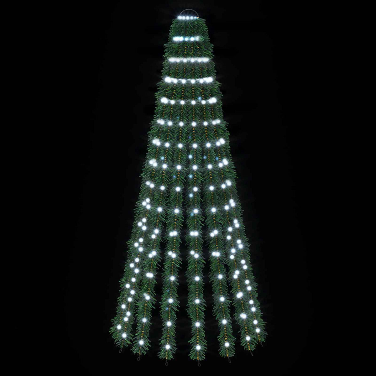 LED Χριστουγεννιάτικο Δέντρο 150 εκ. 240 LED Ψυχρό λευκό Ατσάλι - Pakobazaar