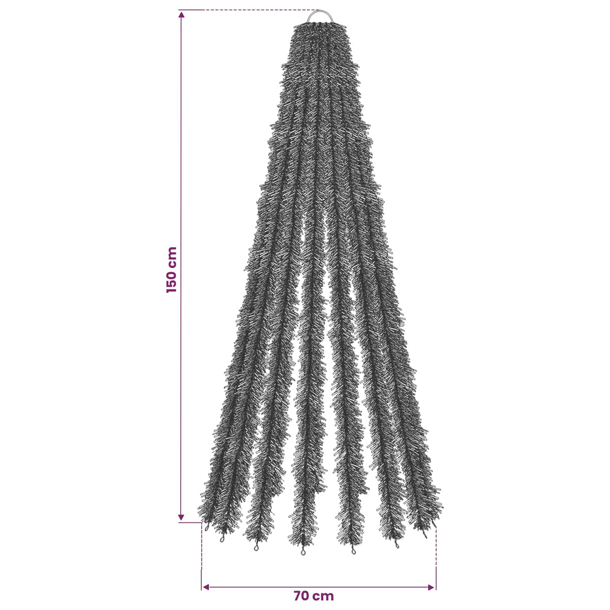 LED Χριστουγεννιάτικο Δέντρο 150 εκ. 240 LED Πολύχρωμο Ατσάλι - Pakobazaar