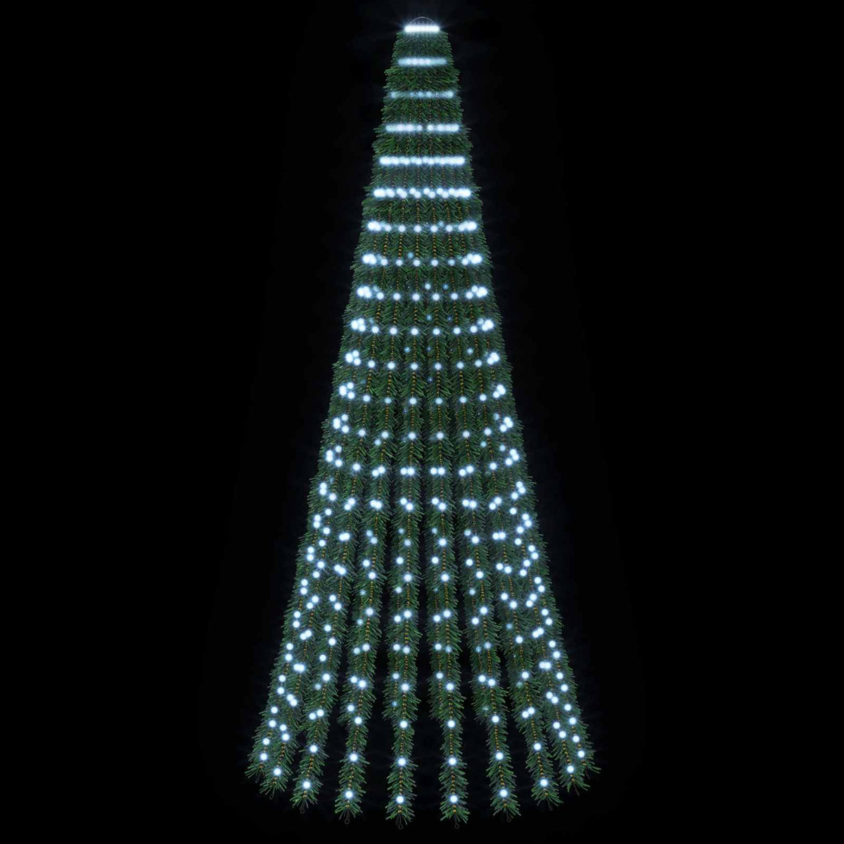 LED Χριστουγεννιάτικο Δέντρο 220 εκ. 460 LED Ψυχρό λευκό Ατσάλι - Pakobazaar